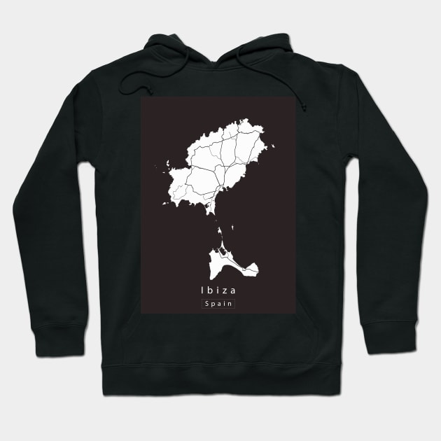 Ibiza Spain Island Map Hoodie by Robin-Niemczyk